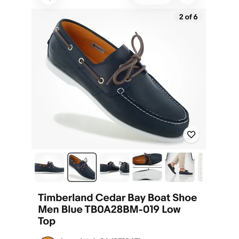 Timberland Cedar Bay Navy Blue Leather Boat Shoes Mens 9 9549R Deck Shoes